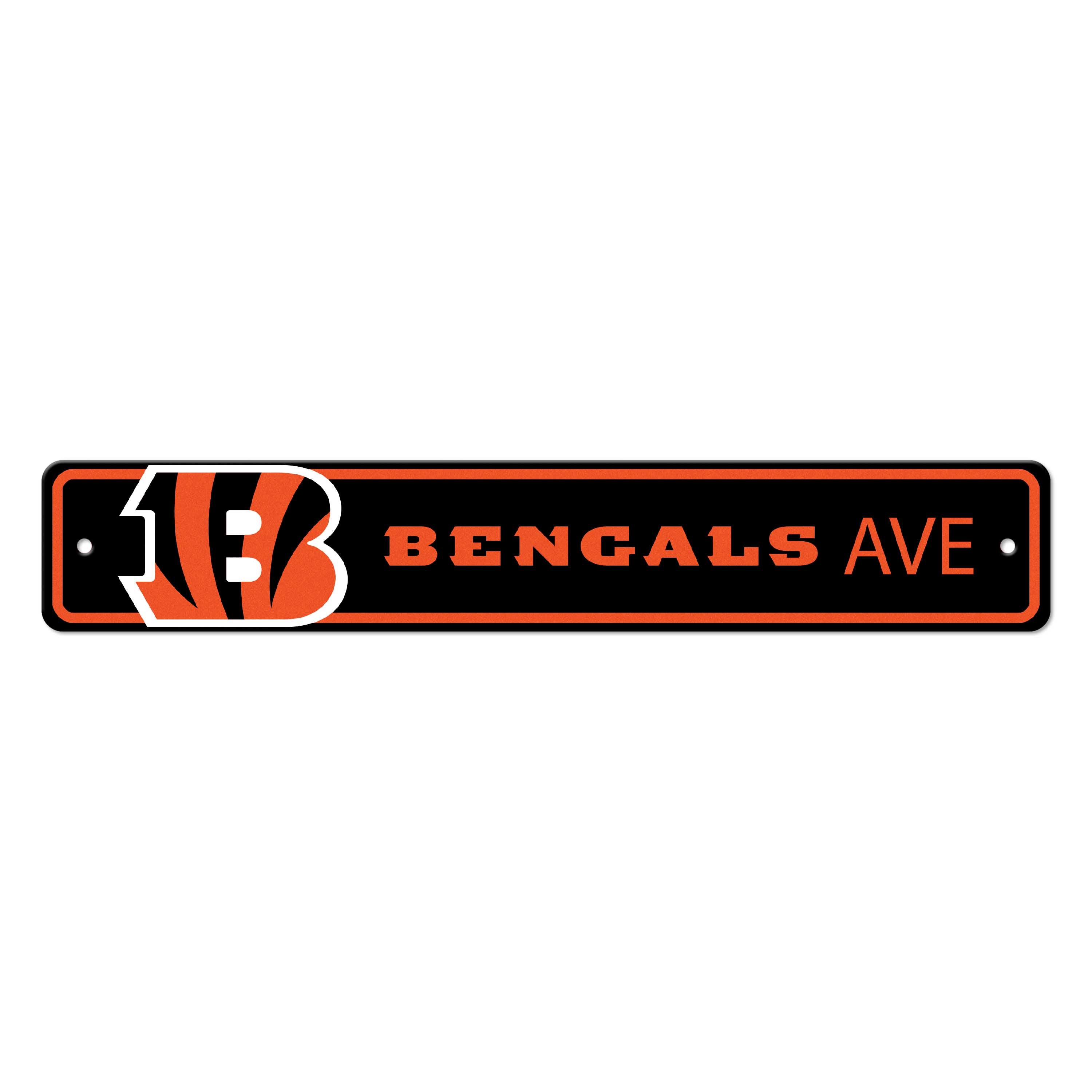 Cincinnati Bengals Team Color Street Sign Décor 4in. X 24in. Lightweight