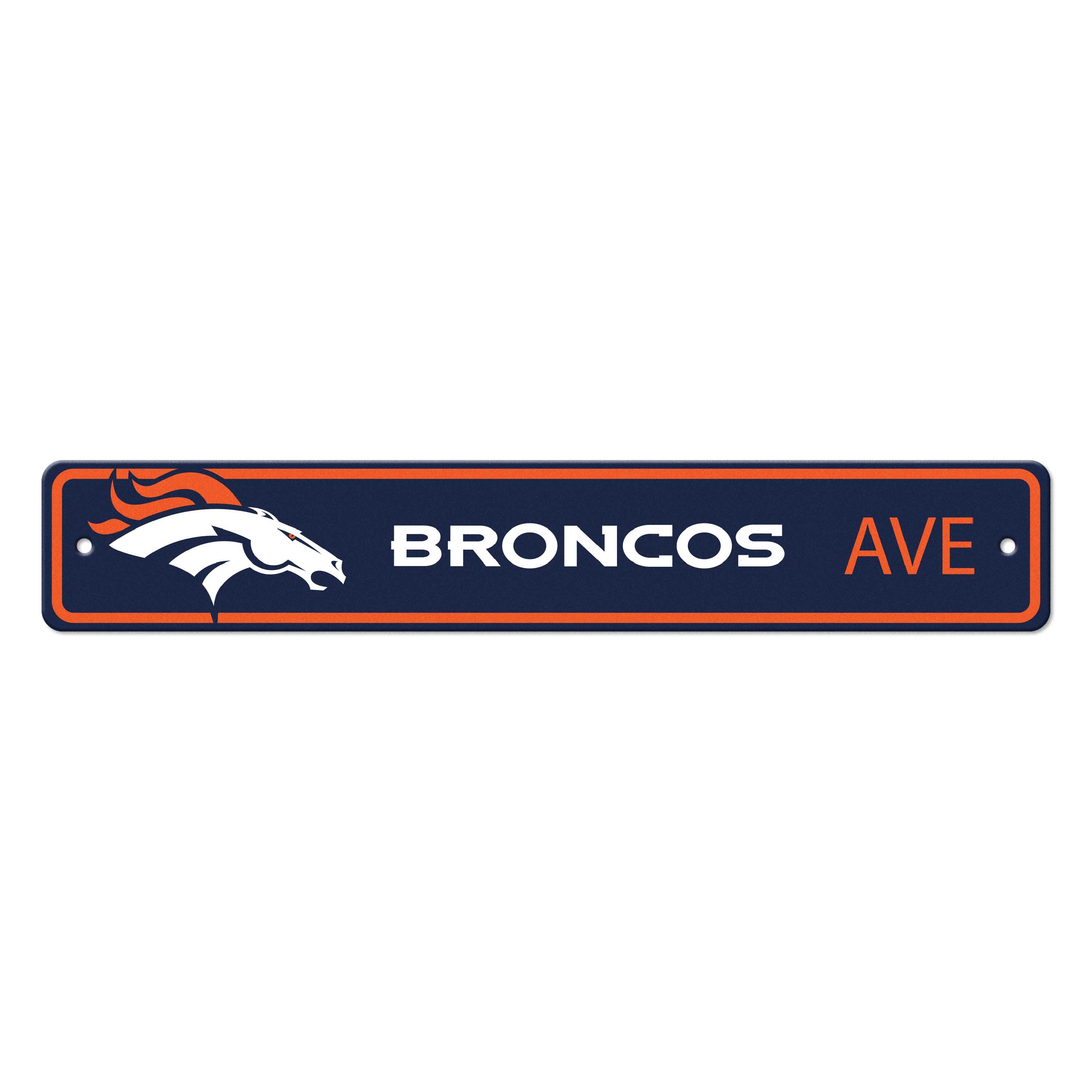 Denver Broncos Team Color Street Sign Décor 4in. X 24in. Lightweight