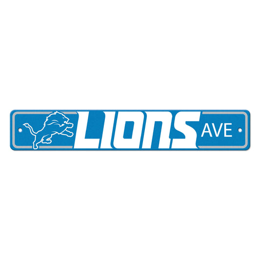 Detroit Lions Team Color Street Sign Décor 4in. X 24in. Lightweight