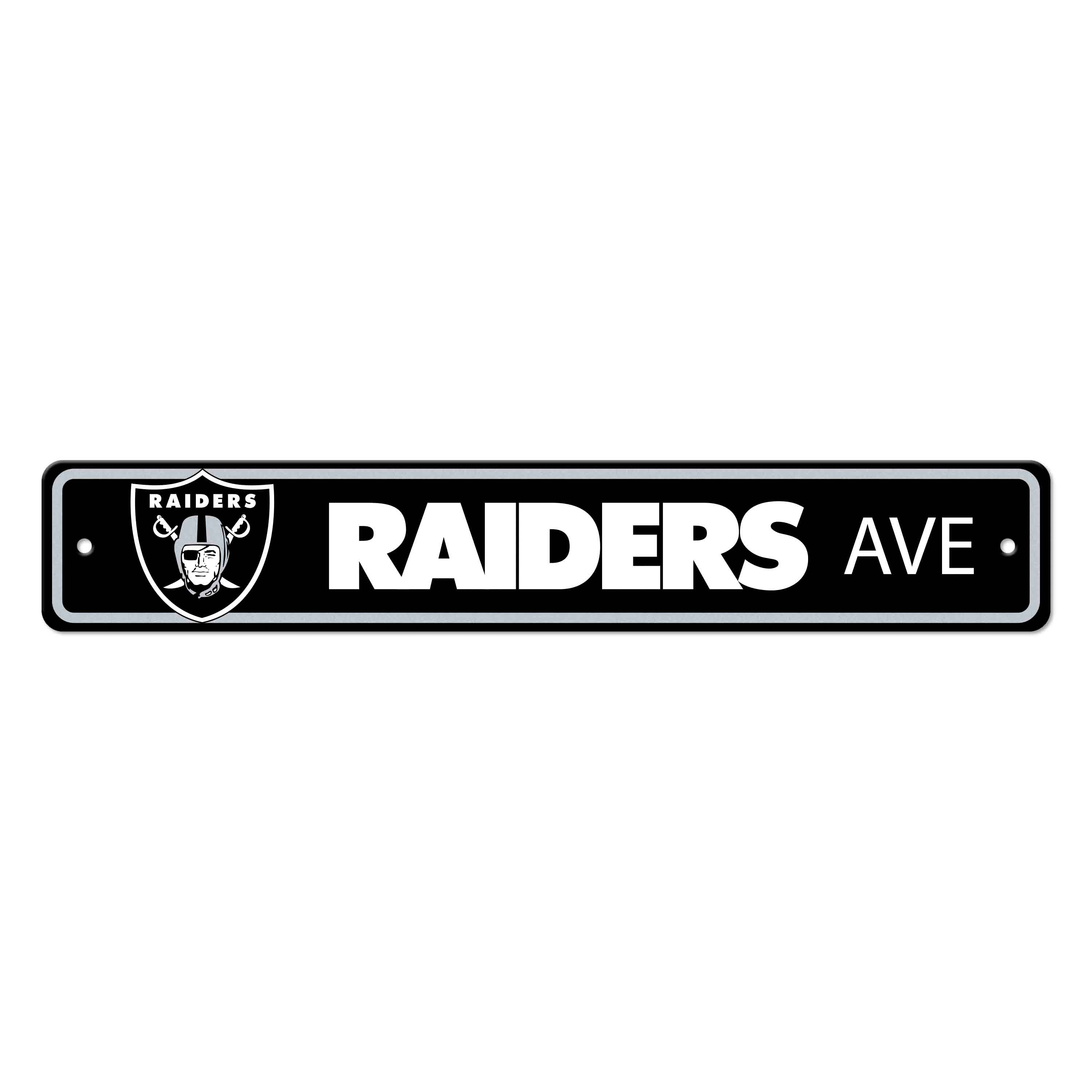 Las Vegas Raiders Team Color Street Sign Décor 4in. X 24in. Lightweight