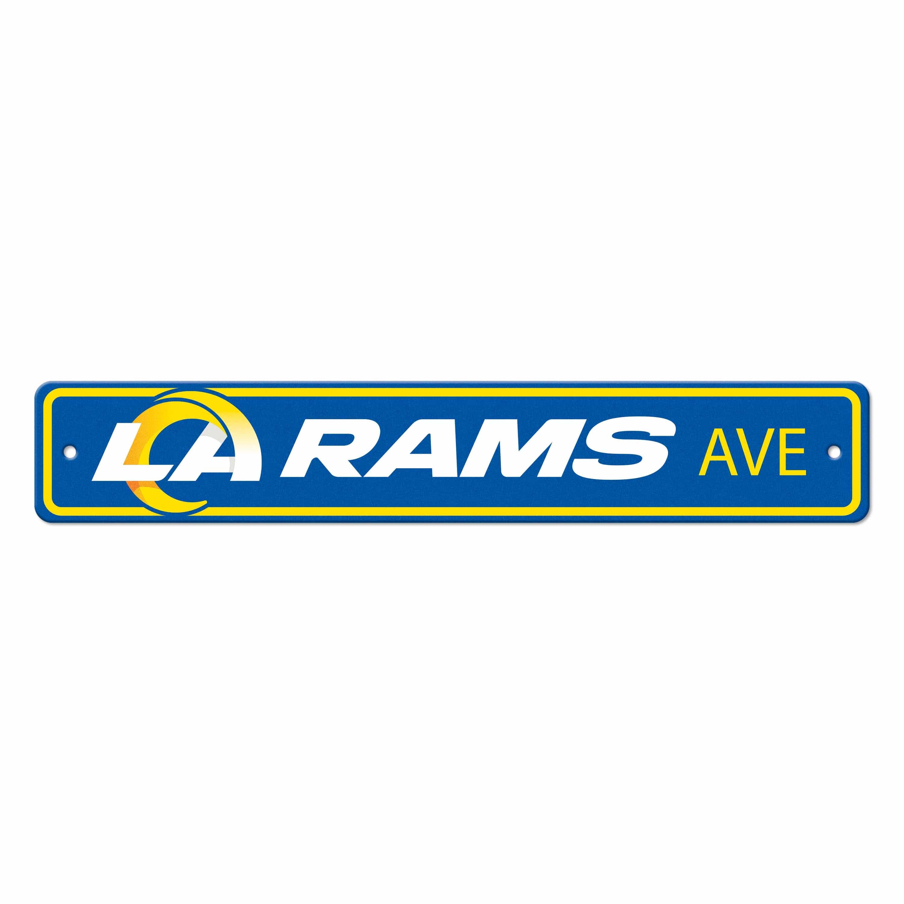 Los Angeles Rams Team Color Street Sign Décor 4in. X 24in. Lightweight - Los Angeles Rams