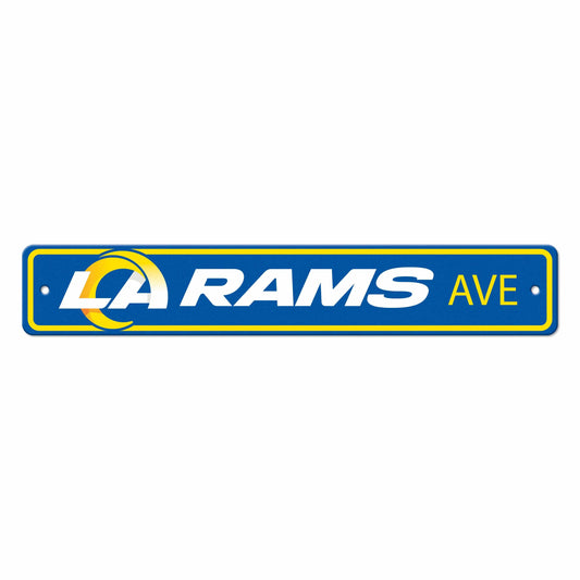 Los Angeles Rams Team Color Street Sign Décor 4in. X 24in. Lightweight - Los Angeles Rams