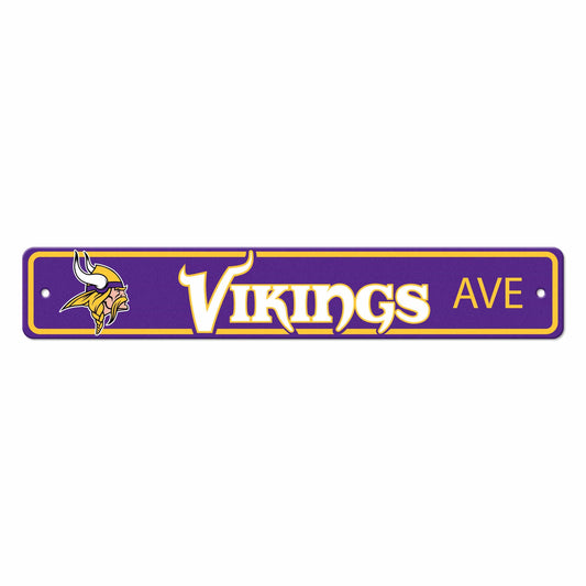 Minnesota Vikings Team Color Street Sign Décor 4in. X 24in. Lightweight