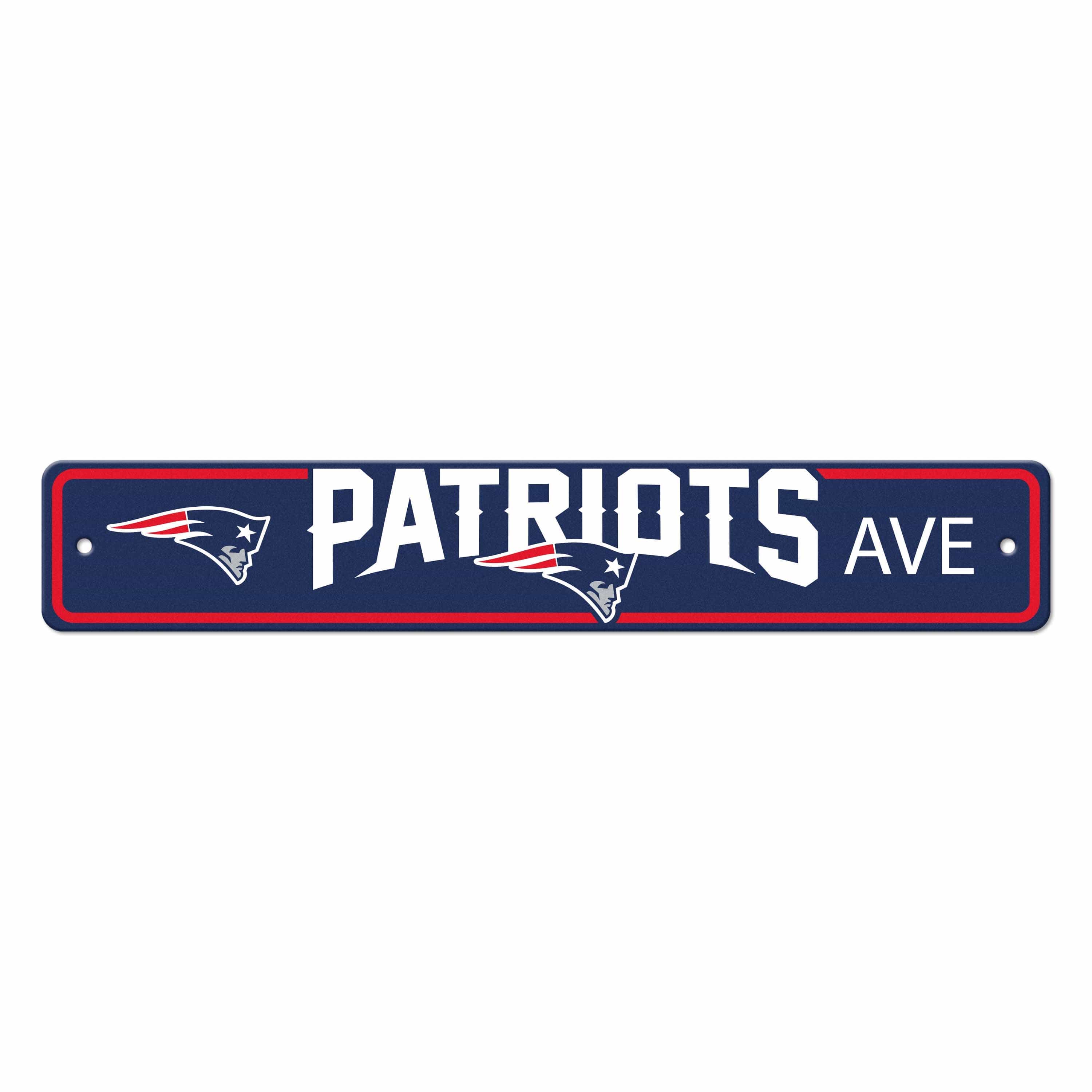 New England Patriots Team Color Street Sign Décor 4in. X 24in. Lightweight - New England Patriots