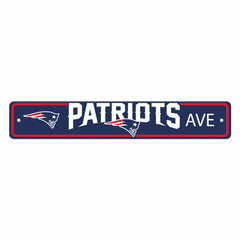 New England Patriots Team Color Street Sign Décor 4in. X 24in. Lightweight - New England Patriots