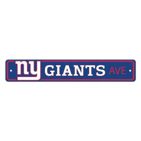 New York Giants Team Color Street Sign Décor 4in. X 24in. Lightweight