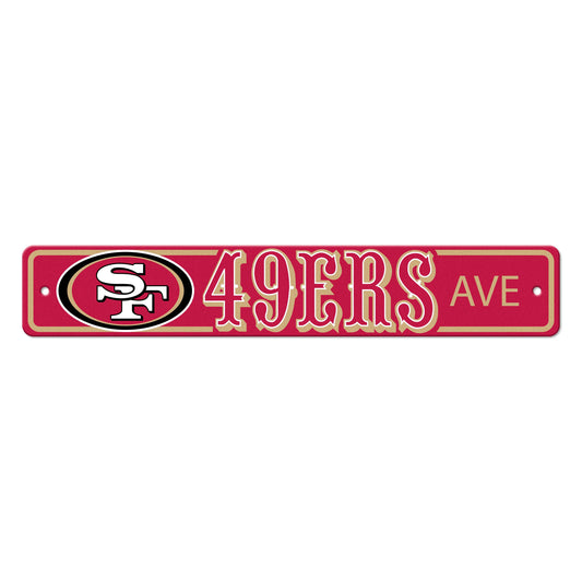 San Francisco 49ers Team Color Street Sign Décor 4in. X 24in. Lightweight