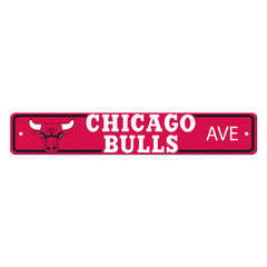 Chicago Bulls Team Color Street Sign Décor 4in. X 24in. Lightweight - Chicago Bulls