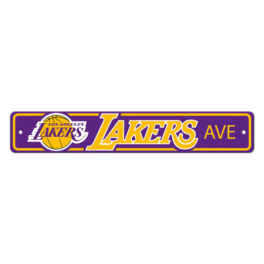 Los Angeles Lakers Team Color Street Sign Décor 4in. X 24in. Lightweight