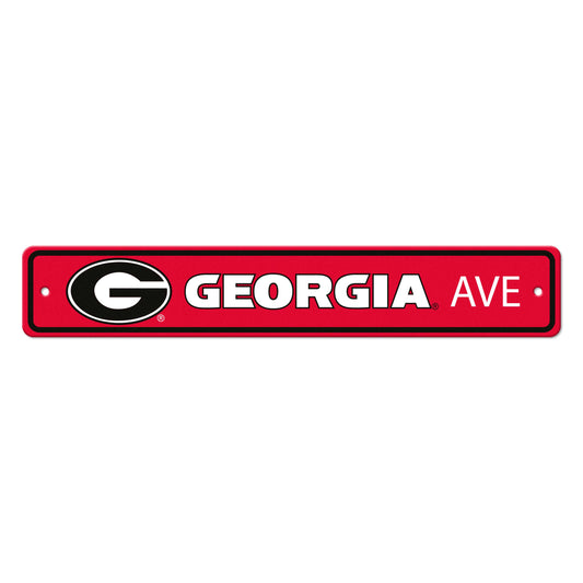 Georgia Bulldogs Team Color Street Sign Décor 4in. X 24in. Lightweight