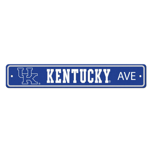 Kentucky Wildcats Team Color Street Sign Décor 4in. X 24in. Lightweight