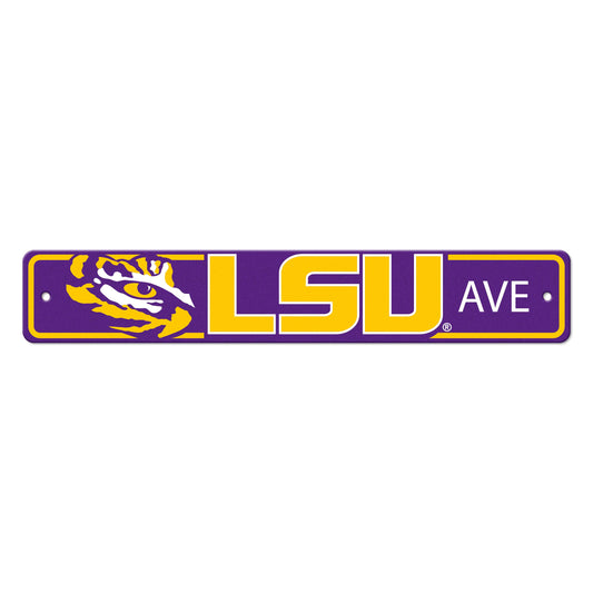 LSU Tigers Team Color Street Sign Décor 4in. X 24in. Lightweight