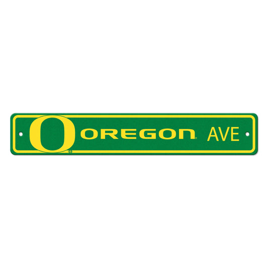 Oregon Ducks Team Color Street Sign Décor 4in. X 24in. Lightweight