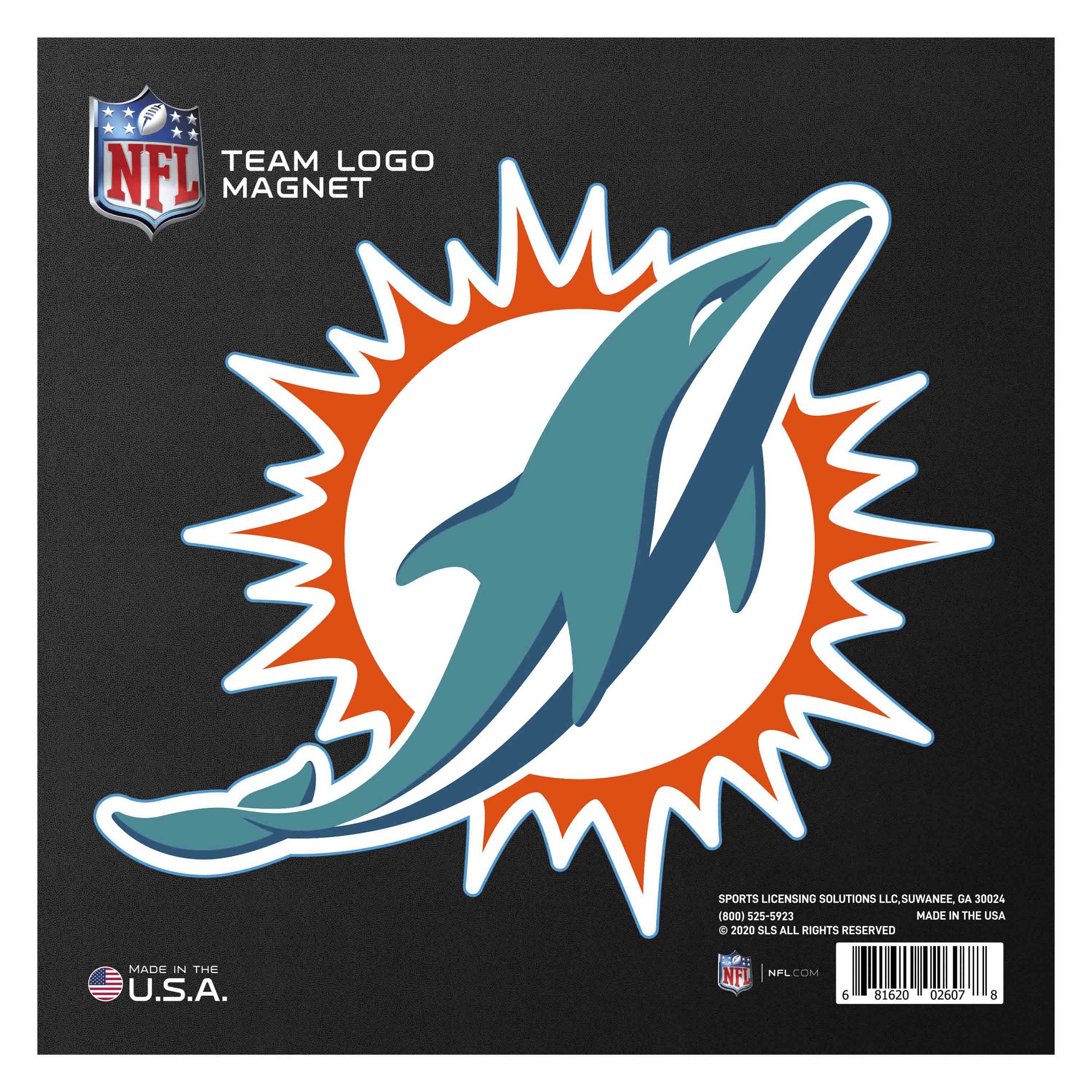 Miami Dolphins Large Team Logo Magnet 10" (8.7329"x8.3078")