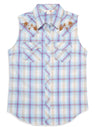 Women's Ely Cattleman Plaid with Floral Embroidery Sleeveless Shirt