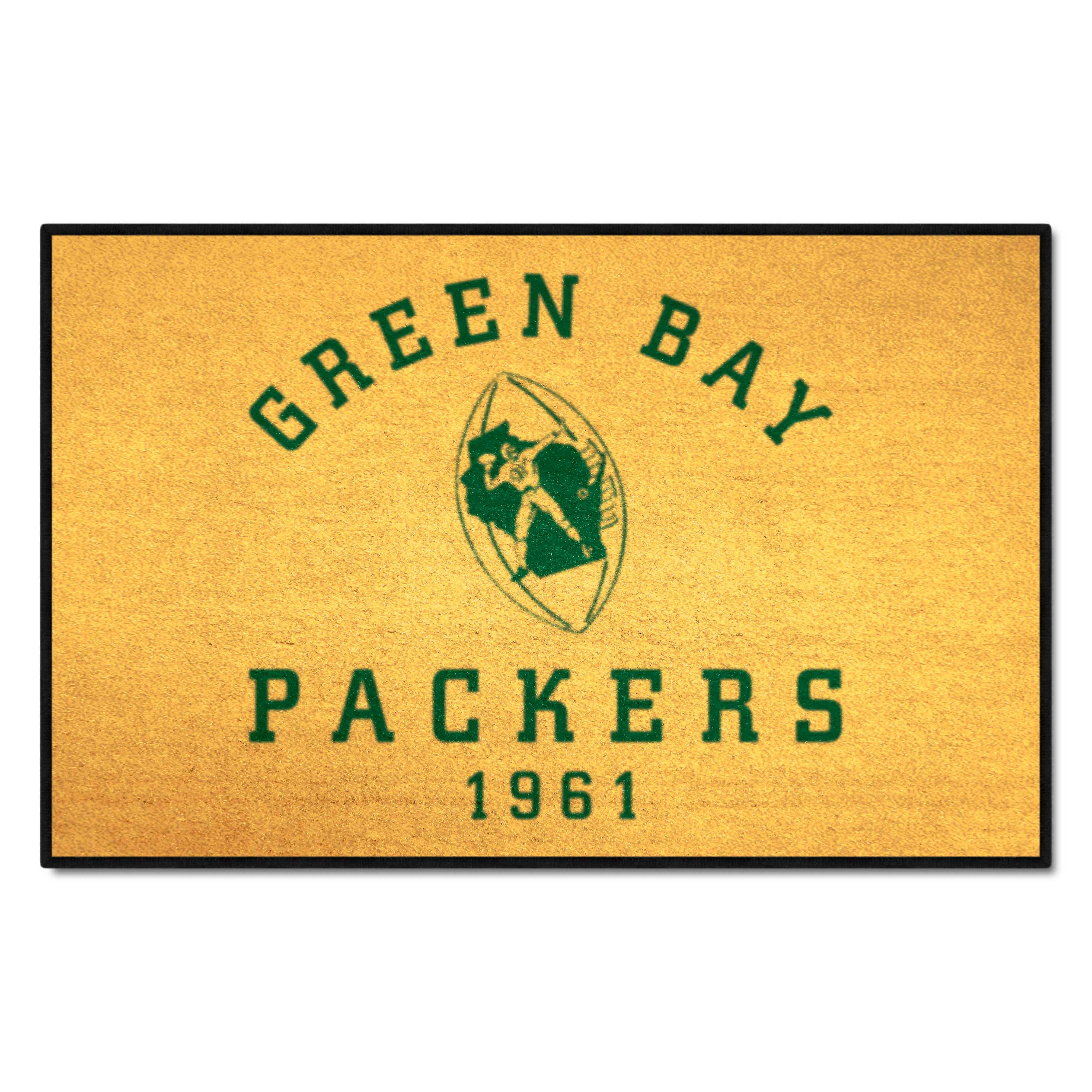 Green Bay Packers Starter Mat Accent Rug - 19in. x 30in., NFL Vintage - Green Bay Packers