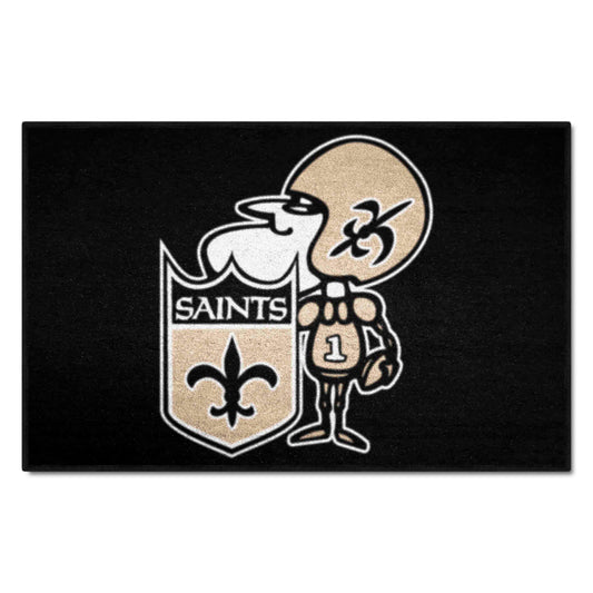 New Orleans Saints Starter Mat Accent Rug - 19in. x 30in., NFL Vintage - New Orleans Saints