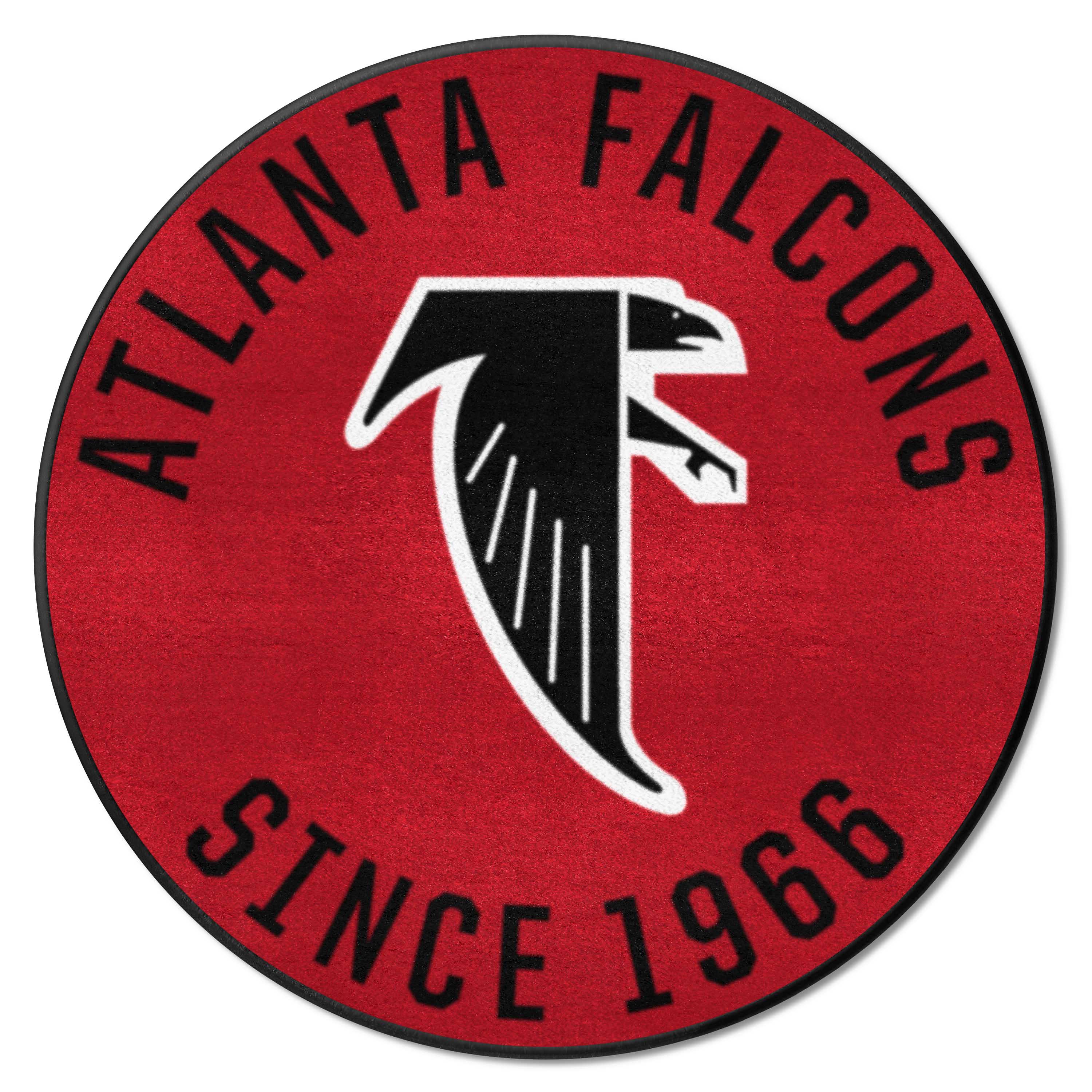 Atlanta Falcons Roundel Rug - 27in. DiameterNFL Retro Logo, Original Falcon Logo - Atlanta Falcons