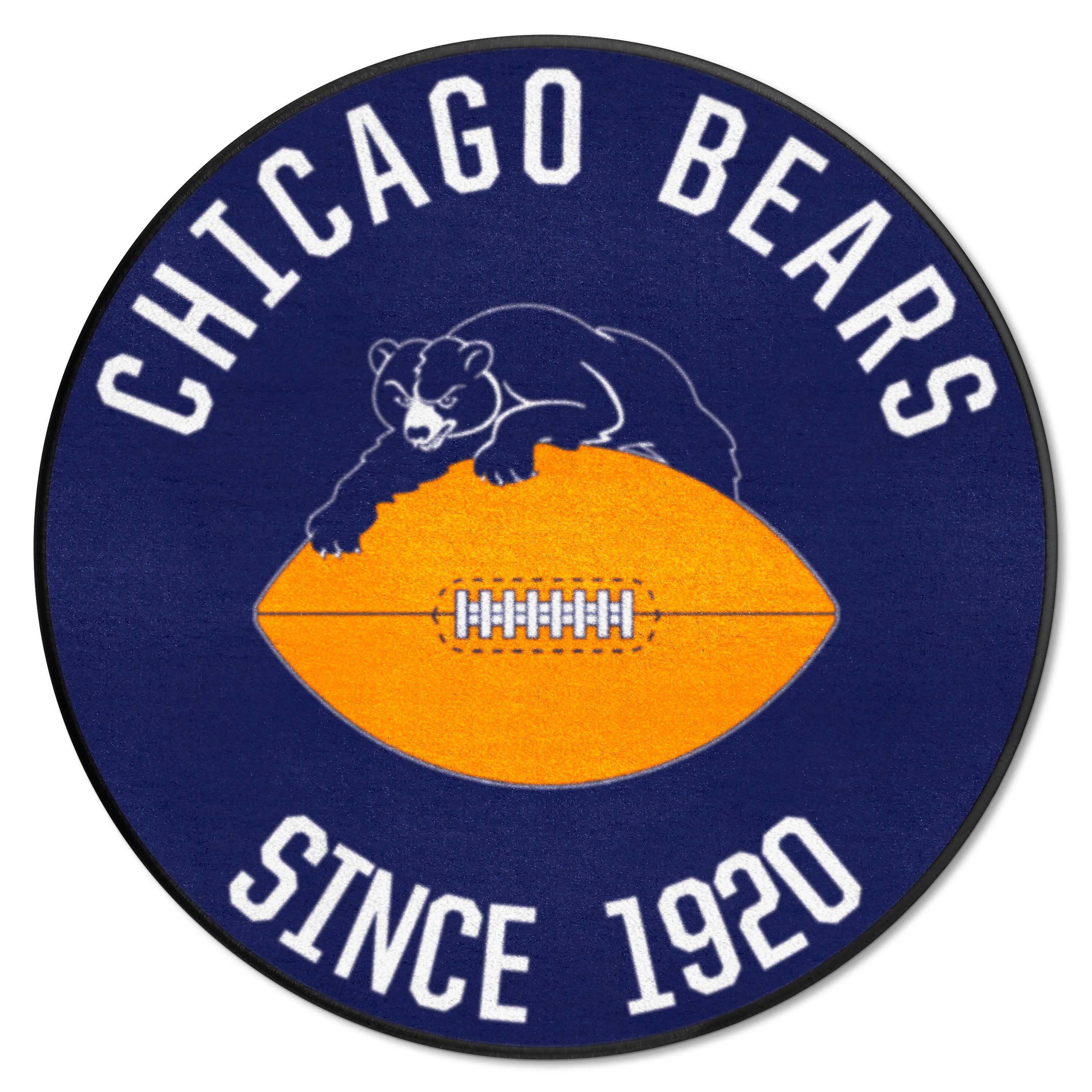 Chicago Bears Roundel Rug - 27in. Diameter, NFL Vintage