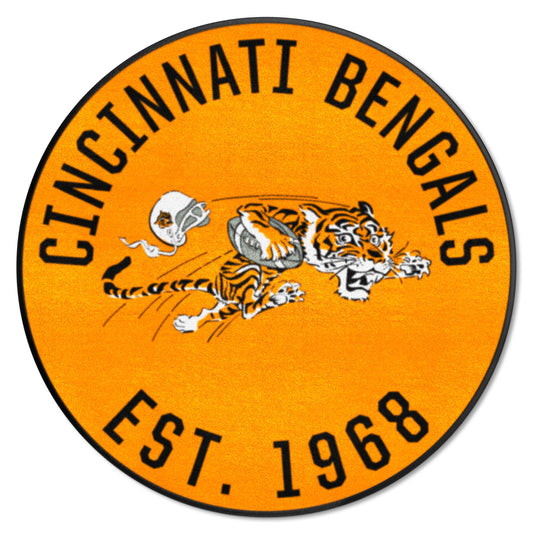 Cincinnati Bengals Roundel Rug - 27in. Diameter, NFL Vintage