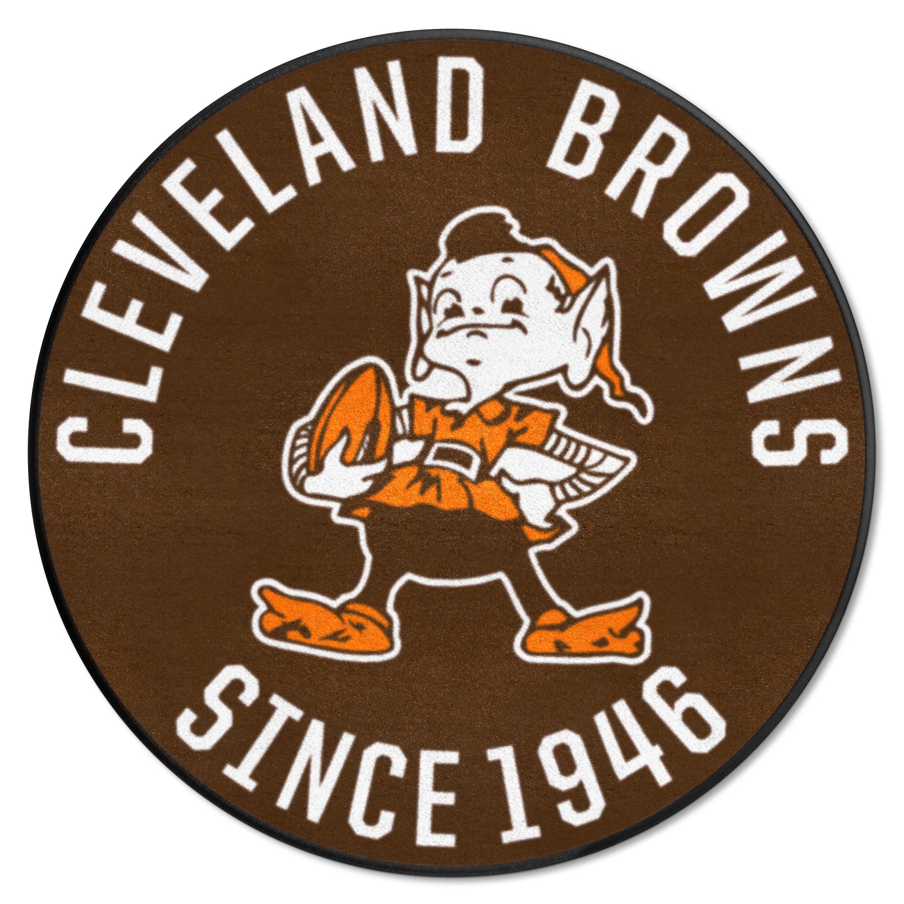 Cleveland Browns Roundel Rug - 27in. Diameter, NFL Vintage