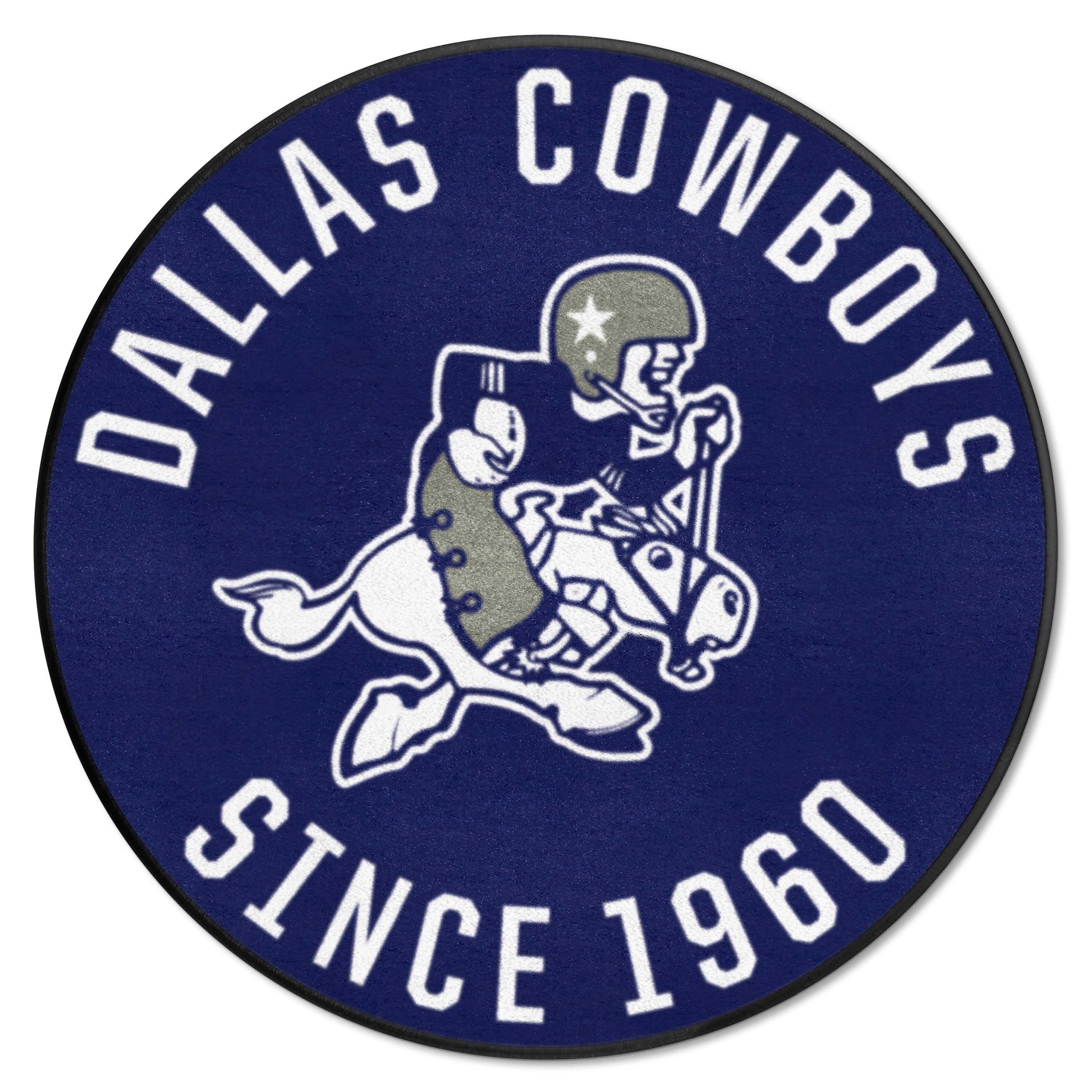 Dallas Cowboys Roundel Rug - 27in. Diameter, NFL Vintage - Dallas Cowboys