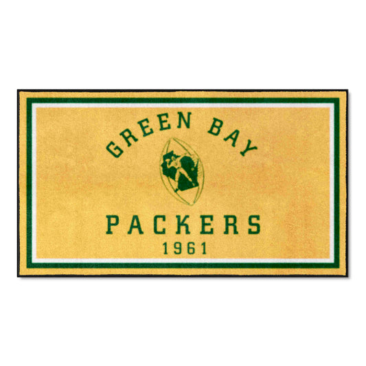 Green Bay Packers 3ft. x 5ft. Plush Area Rug, NFL Vintage - Green Bay Packers