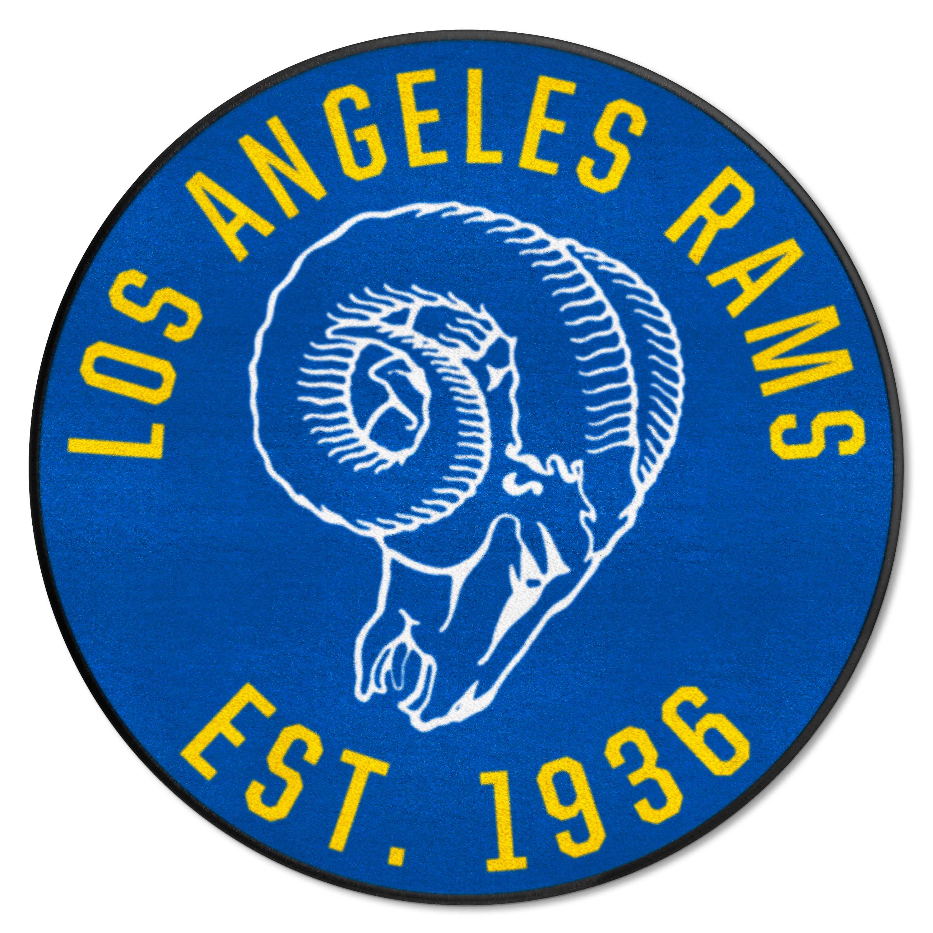 Los Angeles Rams Roundel Rug - 27in. Diameter, NFL Vintage