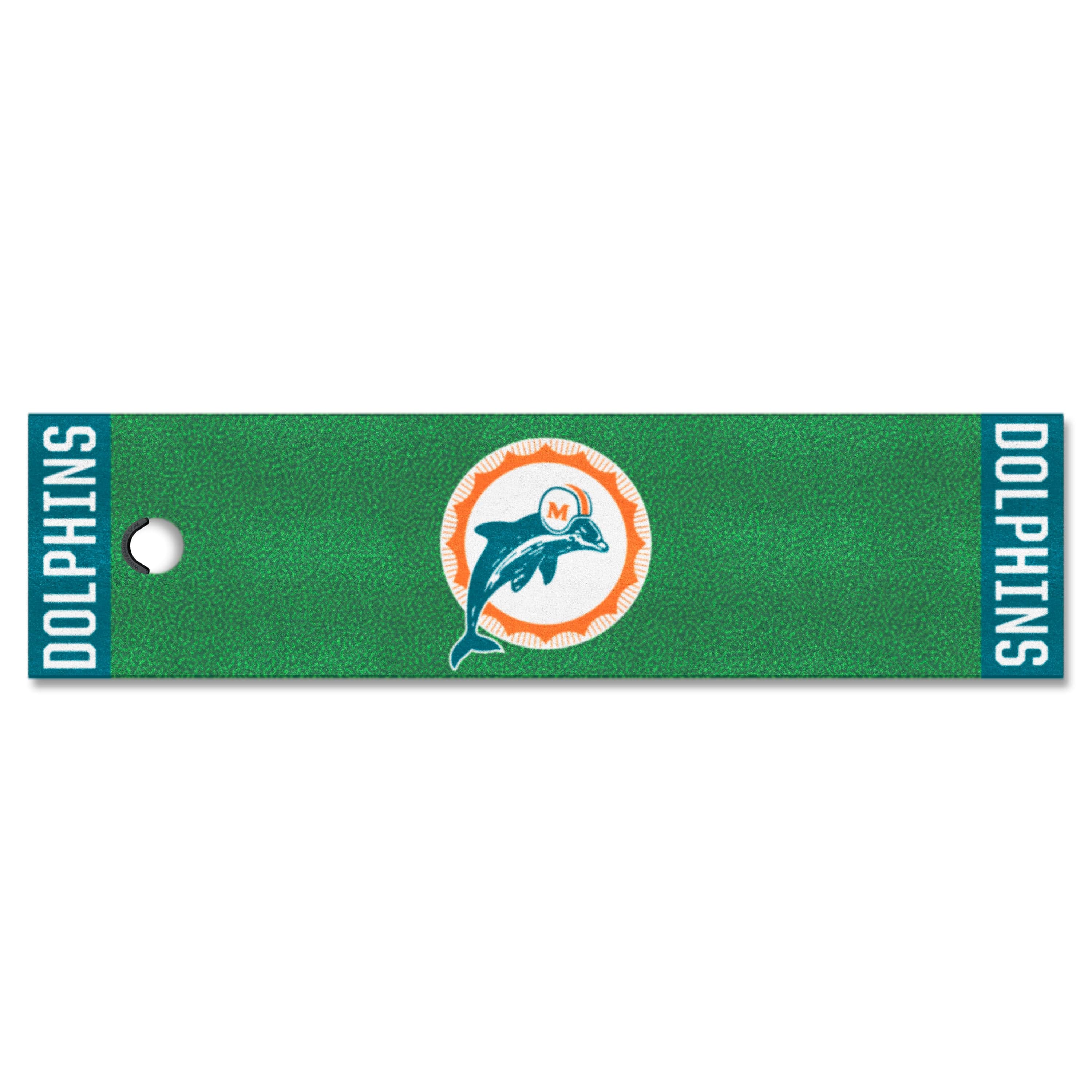 Miami Dolphins Putting Green Mat - 1.5ft. x 6ft., NFL Vintage