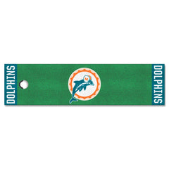 Miami Dolphins Putting Green Mat - 1.5ft. x 6ft., NFL Vintage