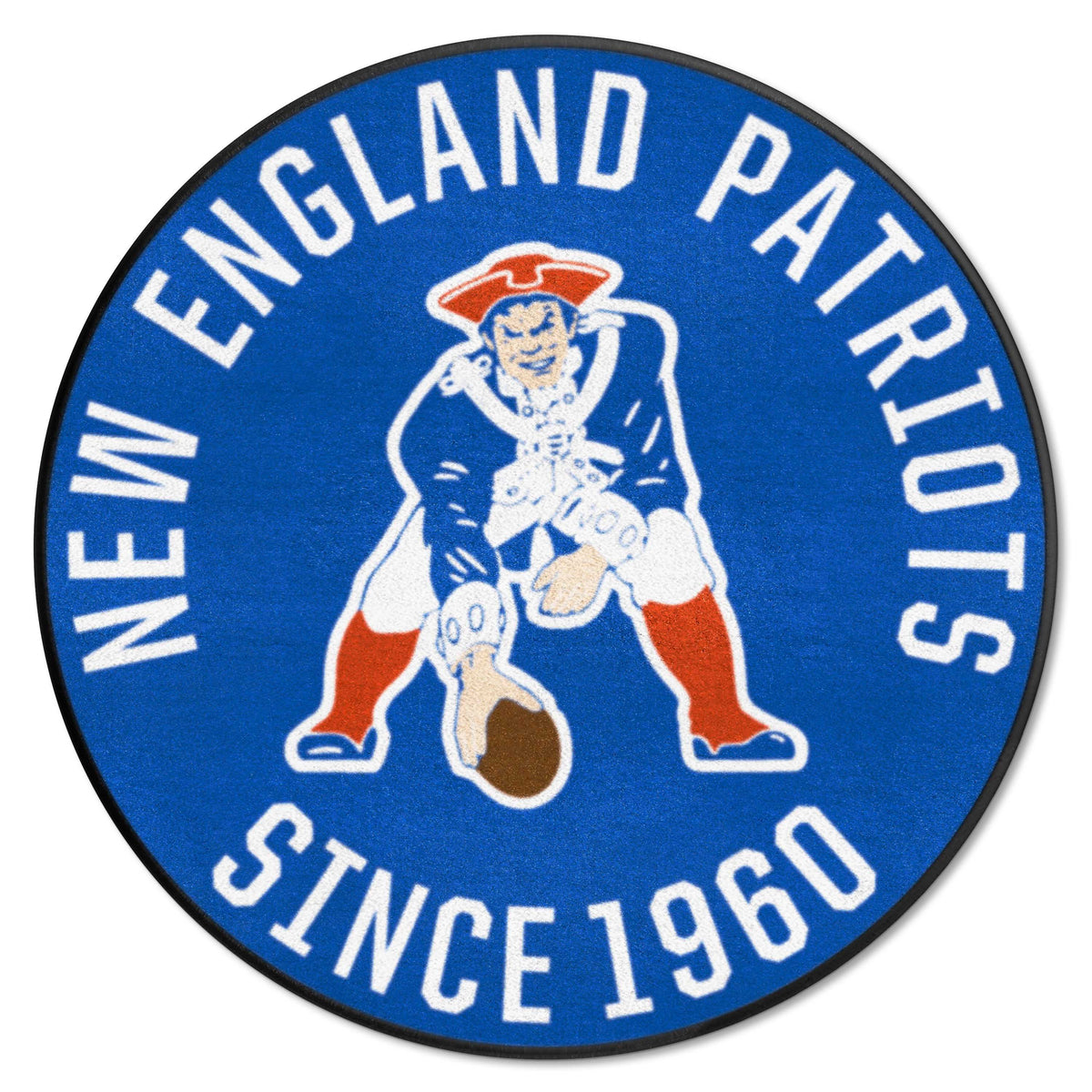 New England Patriots Roundel Rug - 27in. Diameter, NFL Vintage