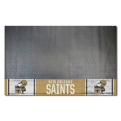 New Orleans Saints Vinyl Grill Mat - 26in. x 42in., NFL Vintage - New Orleans Saints