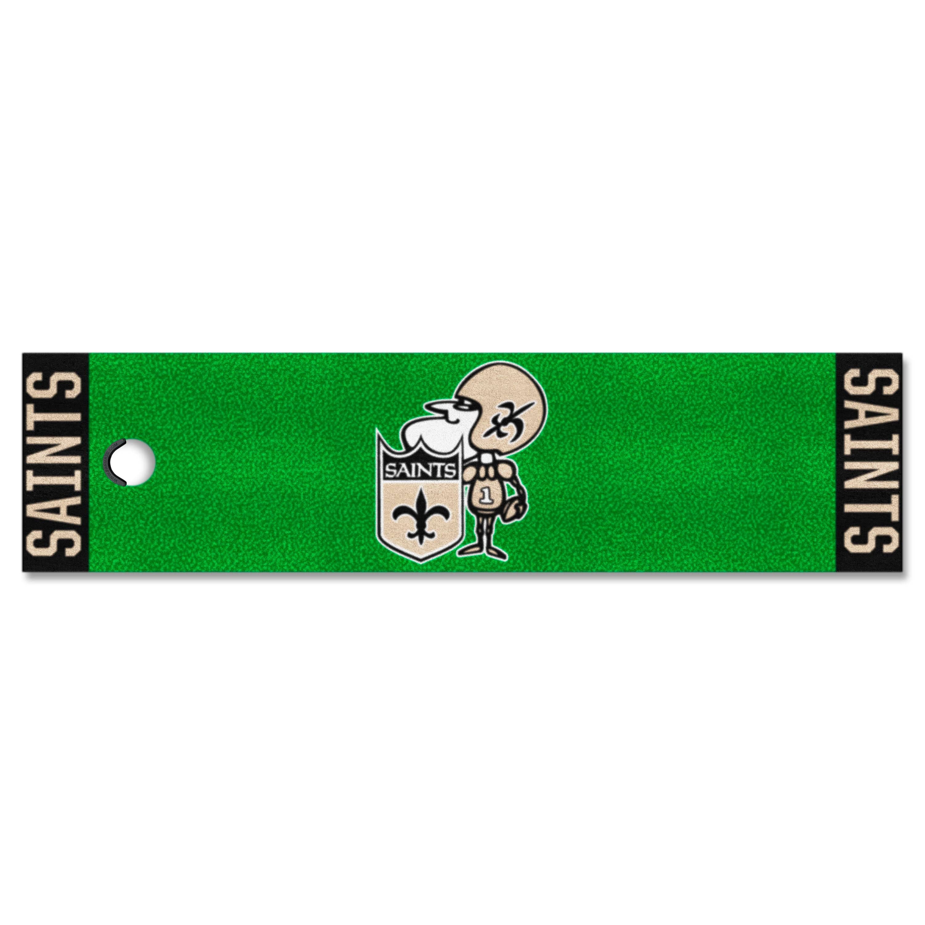 New Orleans Saints Putting Green Mat - 1.5ft. x 6ft., NFL Vintage - New Orleans Saints