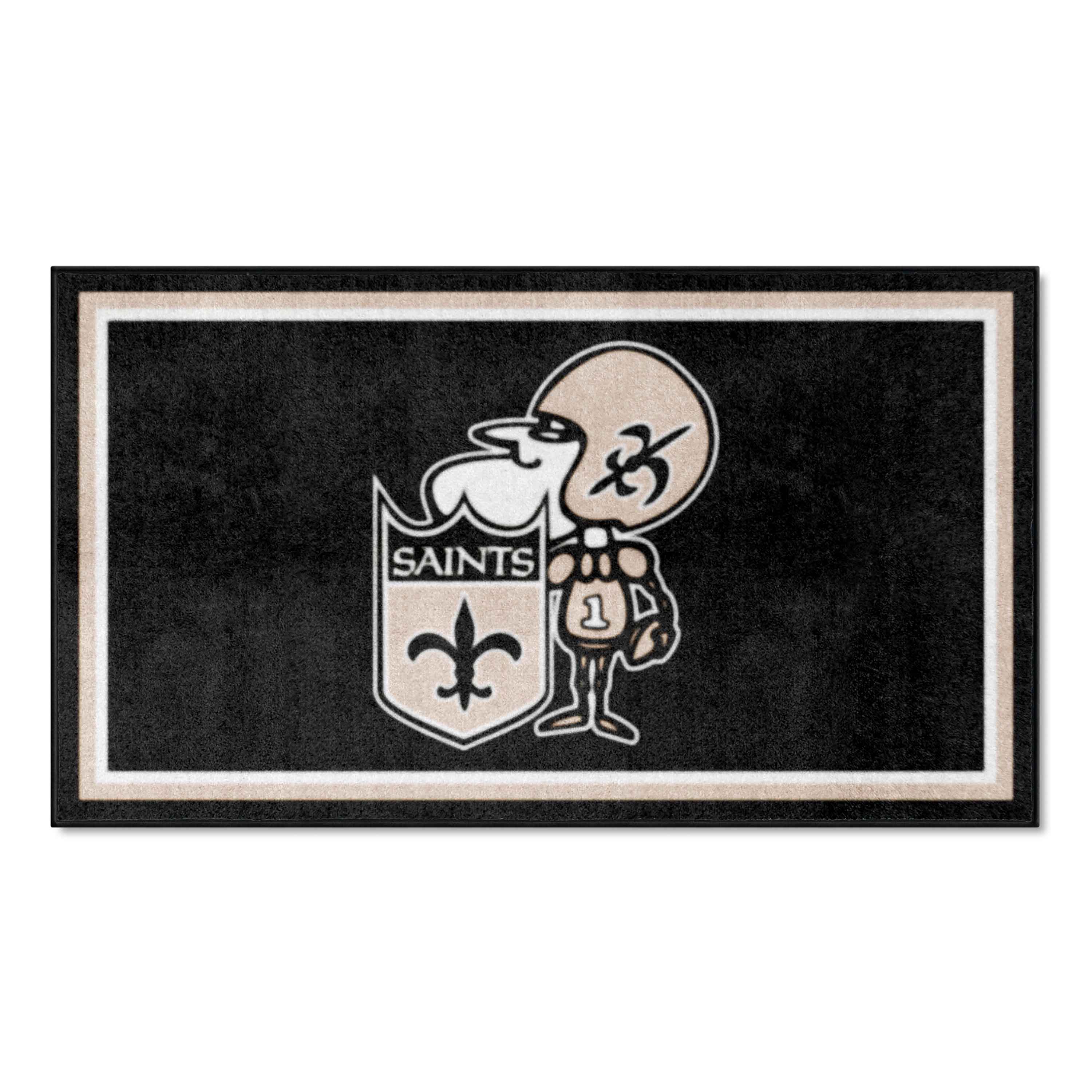 New Orleans Saints 3ft. x 5ft. Plush Area Rug, NFL Vintage - New Orleans Saints