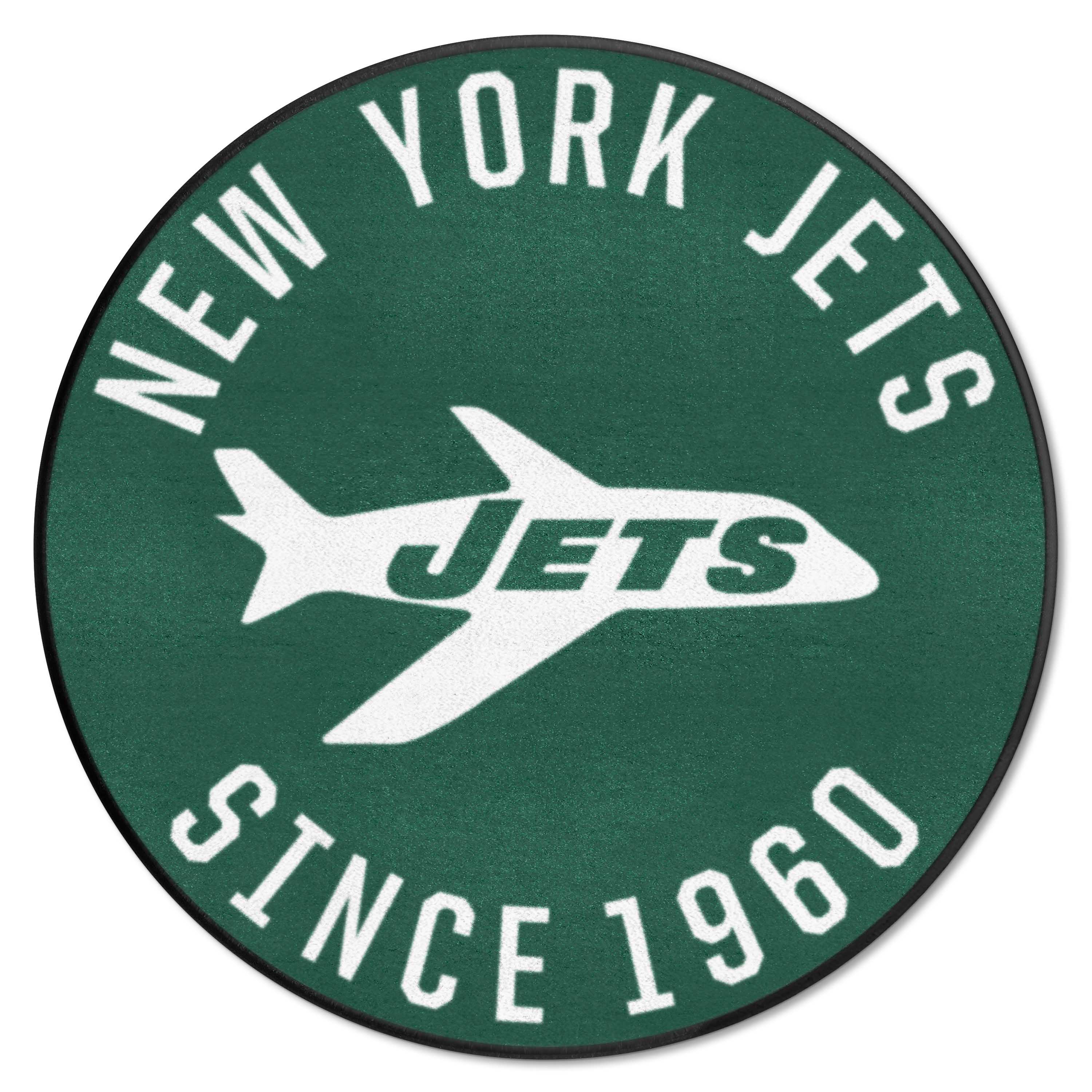 New York Jets Roundel Rug - 27in. Diameter, NFL Vintage