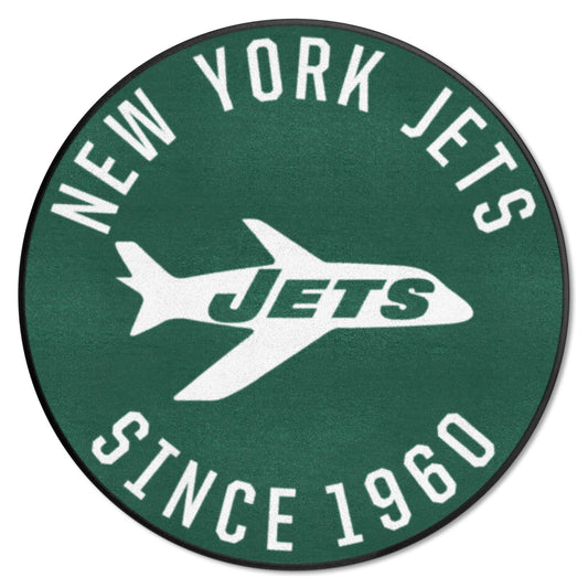 New York Jets Roundel Rug - 27in. Diameter, NFL Vintage