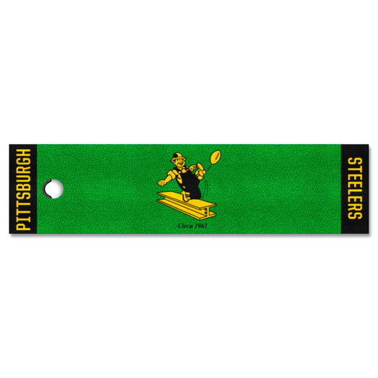 Pittsburgh Steelers Putting Green Mat - 1.5ft. x 6ft., NFL Vintage