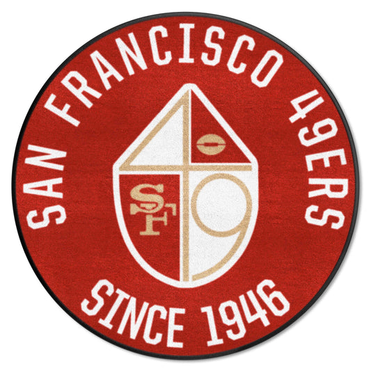 San Francisco 49ers Roundel Rug - 27in. Diameter, NFL Vintage