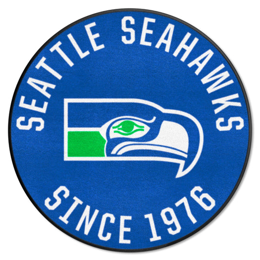 Seattle Seahawks Roundel Rug - 27in. Diameter, NFL Vintage