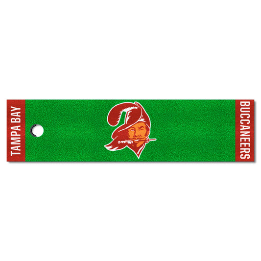 Tampa Bay Buccaneers Putting Green Mat - 1.5ft. x 6ft.NFL Retro Logo, Bucco Bruce Logo