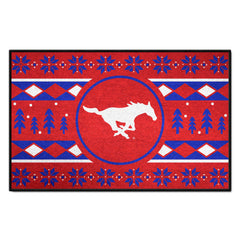 SMU Mustangs Holiday Sweater Starter Mat Accent Rug - 19in. x 30in.