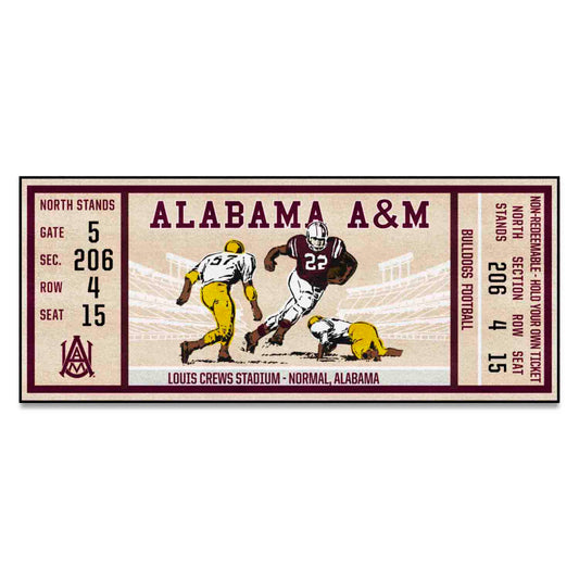 Alfombra de pasillo con entradas de Alabama A&amp;M Bulldogs: 30 x 72 pulgadas.