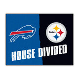 NFL House Divided - Bills / Steelers House Divided Rug - 34 in. x 42.5 in.