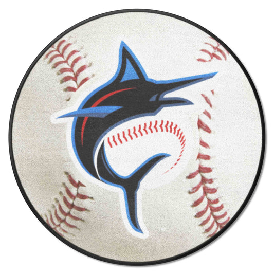 Miami Marlins Baseball Rug - 27in. Diameter