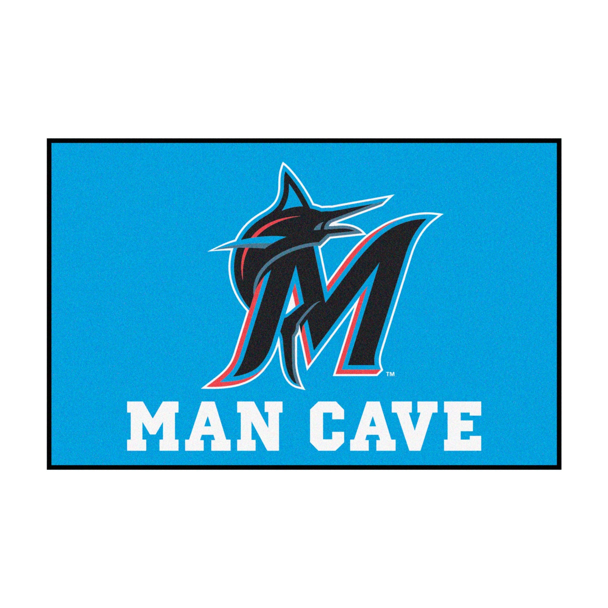 Miami Marlins Man Cave Starter Mat Accent Rug - 19in. x 30in.