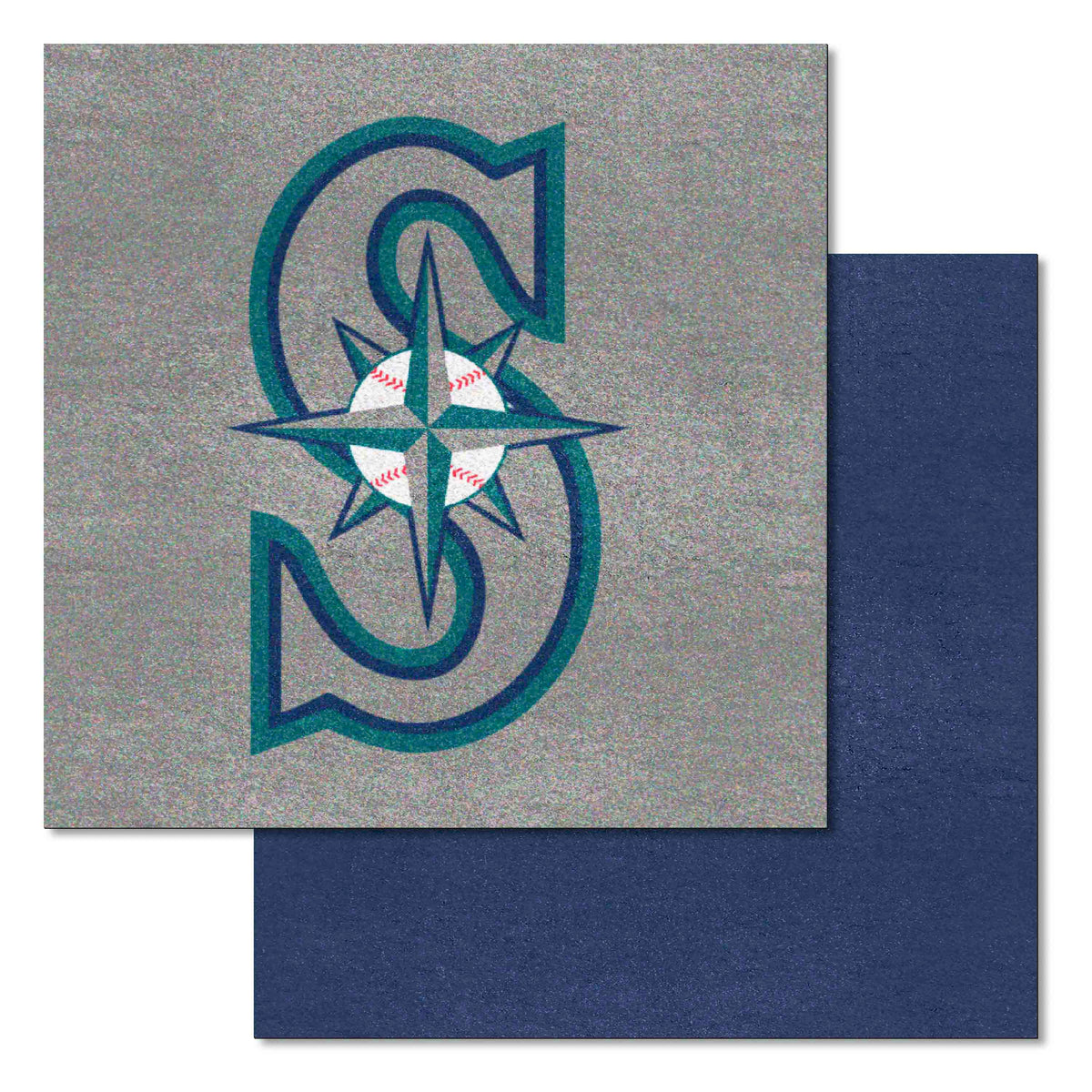 Seattle Mariners Team Carpet Tiles - 45 Sq Ft. Gray & Blue