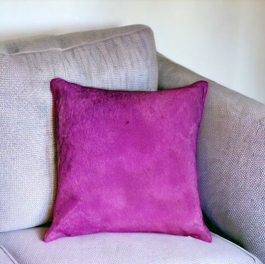 12" X 20" Purple Cowhide Throw Pillow