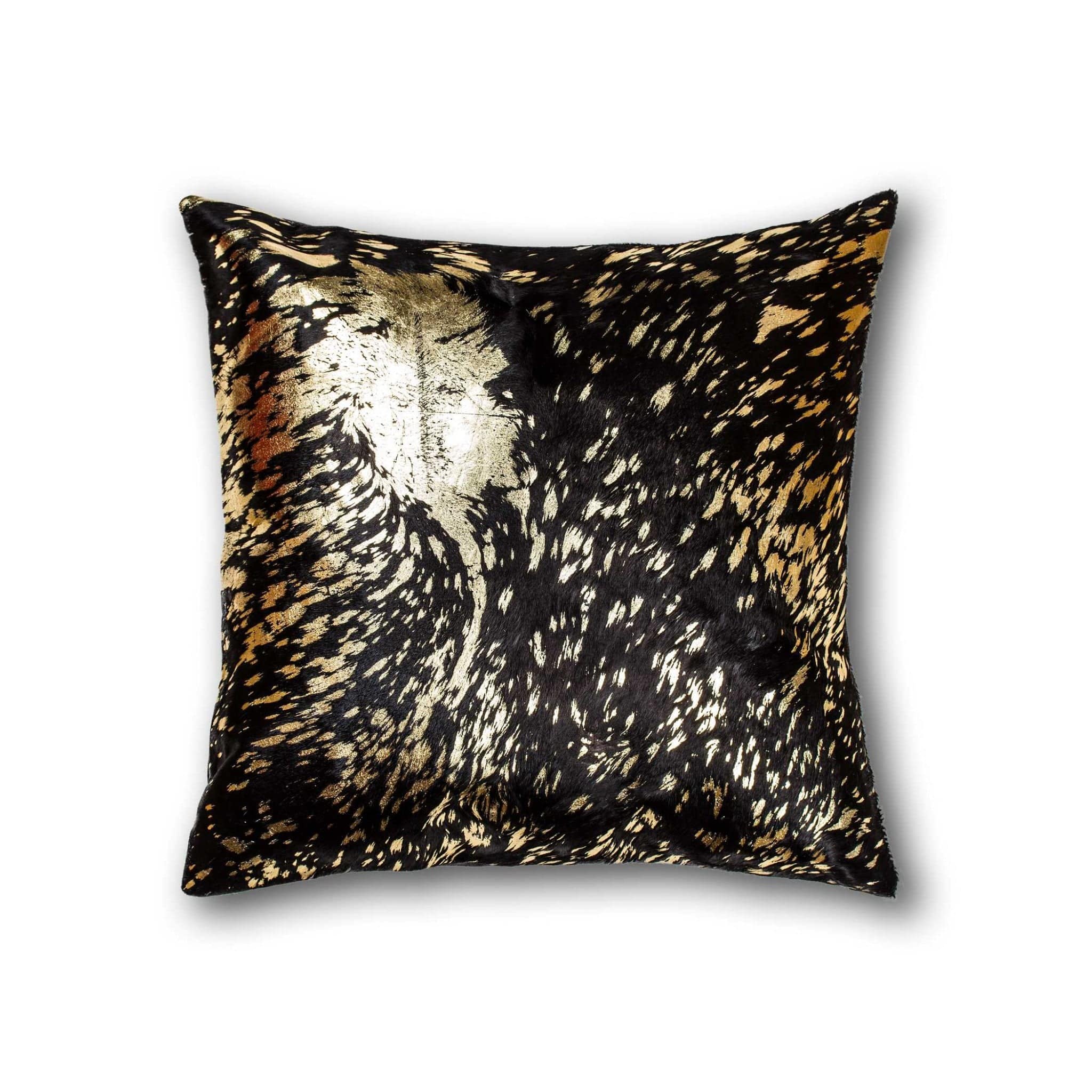 Chocolate And Gold Torino Kobe Cowhide Pillow - Homeroots