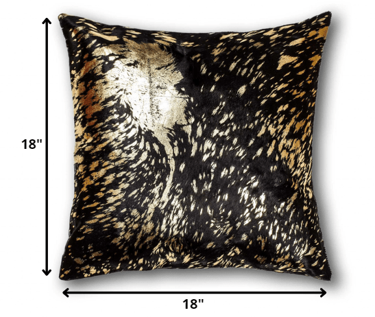 Chocolate And Gold Torino Kobe Cowhide Pillow - Homeroots