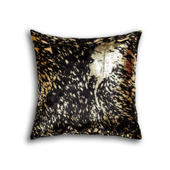 Chocolate And Gold Torino Kobe Cowhide Pillow - Homeroots